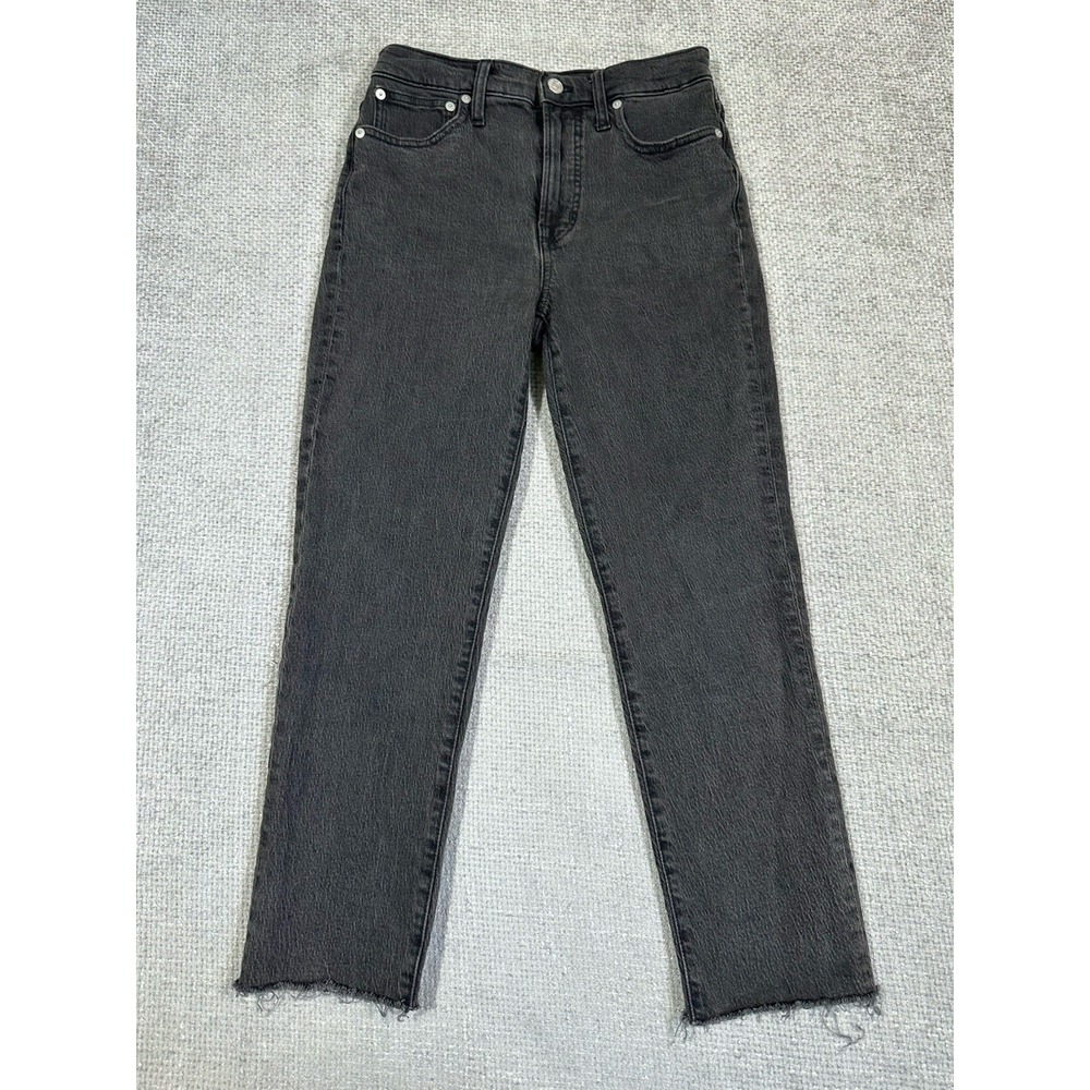Madewell Jeans Women 25 27x25 Black Gray Perfect Vintage Jean Straight High Rise